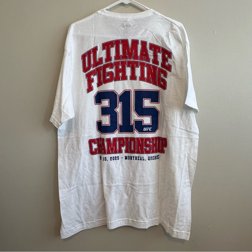 UFC 315 Montreal, Quebec May 10, 2025 White Cotton Shirt Size XL NWOT